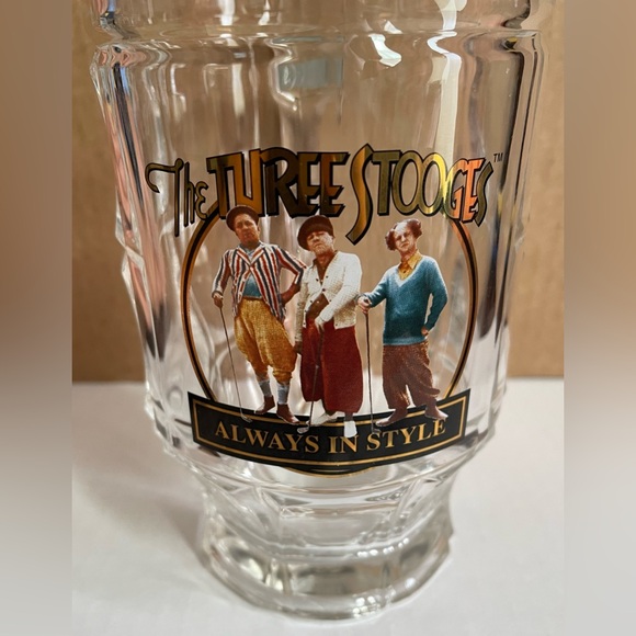 Vintage SAHM Three Stooges Glass Beer Mug 0.5L - Picture 2 of 8